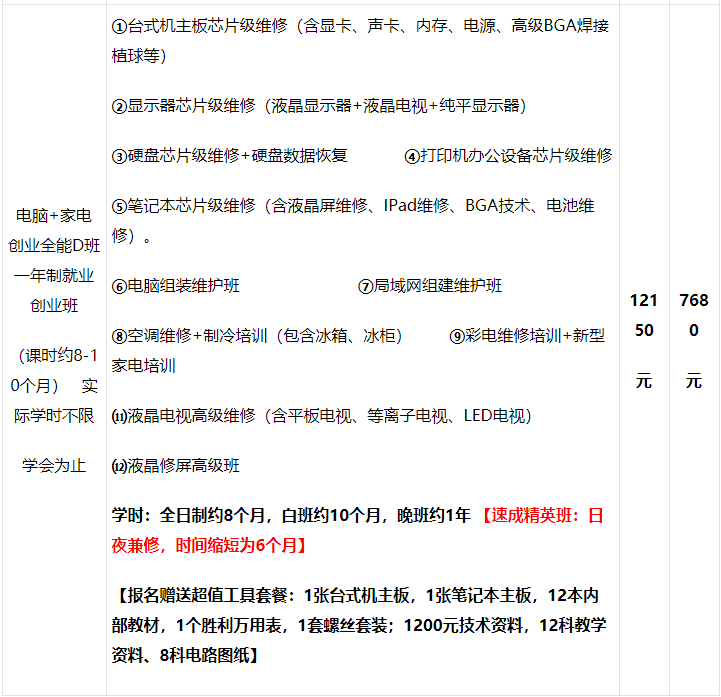 家电维修零基础创业班培训