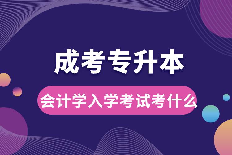 成考专升本会计学入学考试考什么