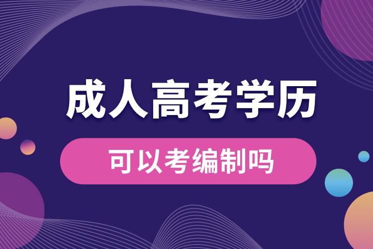 成人高考学历可以考编制吗