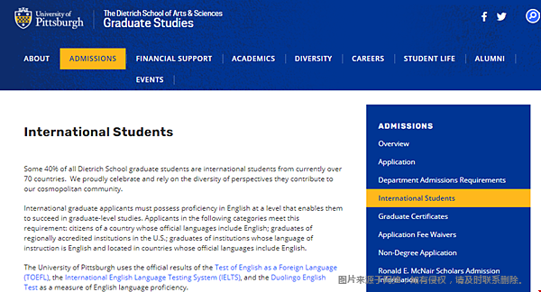 匹兹堡大学迪特里希文理学院语言要求