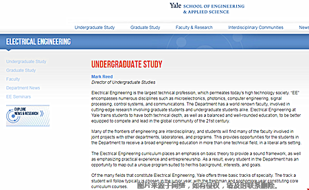 耶鲁大学电气工程专业学什么？