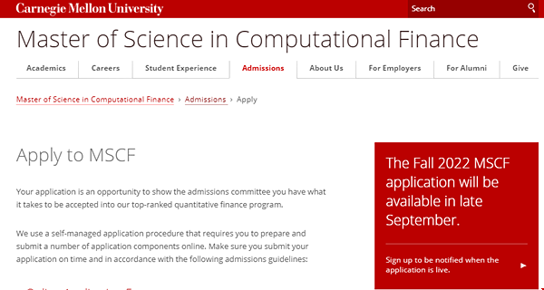 卡内基梅隆大学金融硕士难不难申？