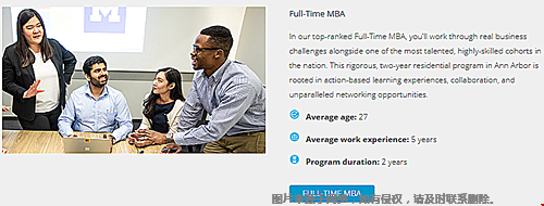 密歇根大学MBA专业学制几年？