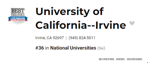 加州大学尔湾分校全美排名多少？