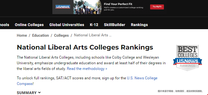 2022USNEWS美国文理学院排名TOP40（附排名变化）