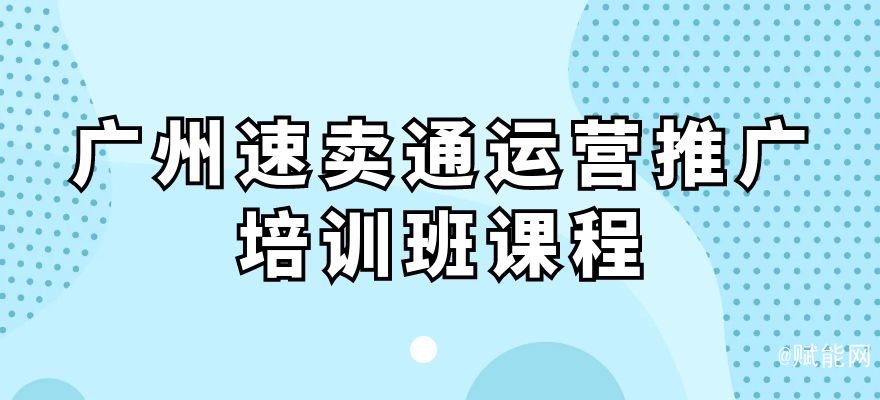 广州速卖通运营推广培训班课程