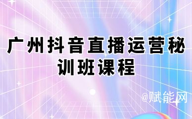 广州抖音直播运营秘训班课程