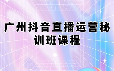 广州抖音直播运营秘训班课程